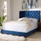 Baxton Studio Candace Luxe and Glamour Navy Velvet Upholstered Full Size Bed 149-8947 - alternate 2